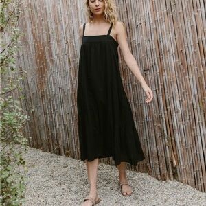 Jenni Kayne seersucker Summer Dress black Small